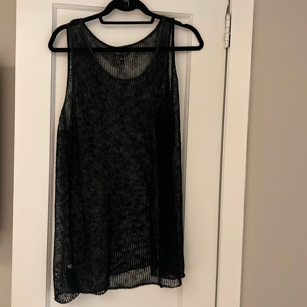 Eileen Fisher Mesh tunic top XL